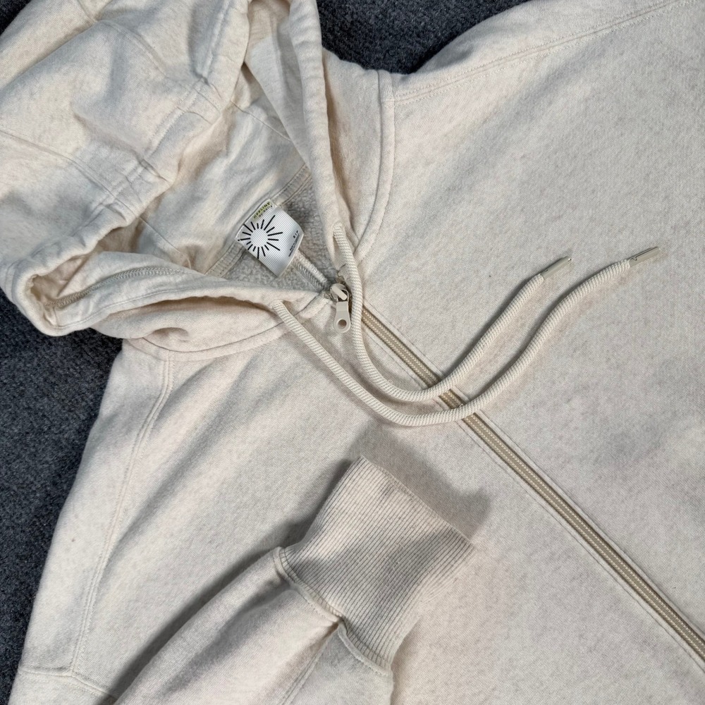 OFFLINE by Aerie Mens Small Oatmeal Heather Full Zip Fleece Hoodie #4239
